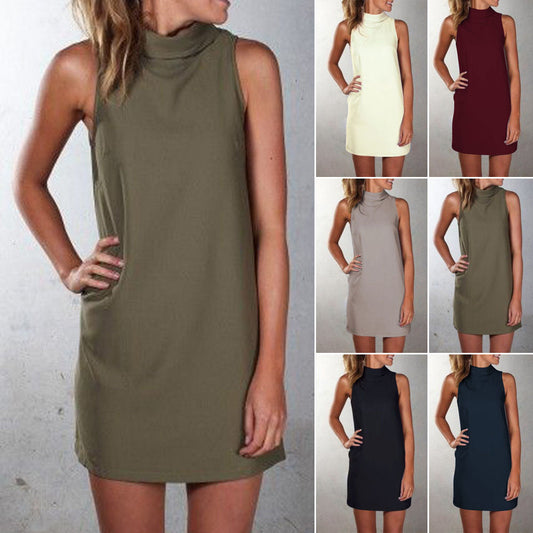 Mel | Lässiges hochgeschlossenes ärmelloses Kleid