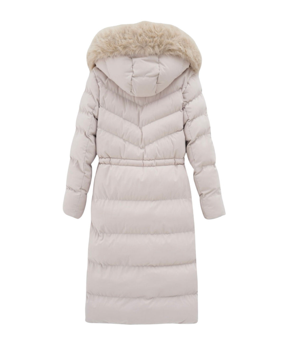 Damen Wintermantel | Lange Steppjacke | Warm Gefüttert | Kapuze mit Imitationsfell