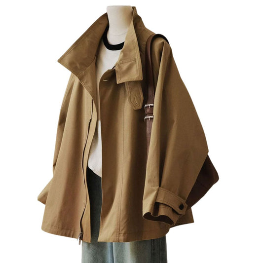 Unai | Strukturierter Trenchcoat mit asymmetrischem Reißverschluss