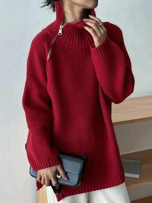 Liantha | Roter monochromer Kaschmirpullover