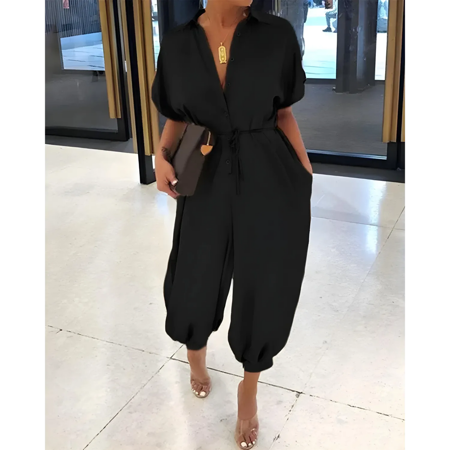 Rochelle | Vintage-Charme Jumpsuit aus Baumwollmischung in verschiedenen Farben