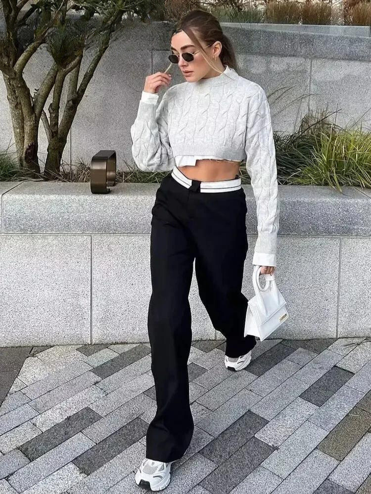 Jordyn | Trendige schwarze Modehose