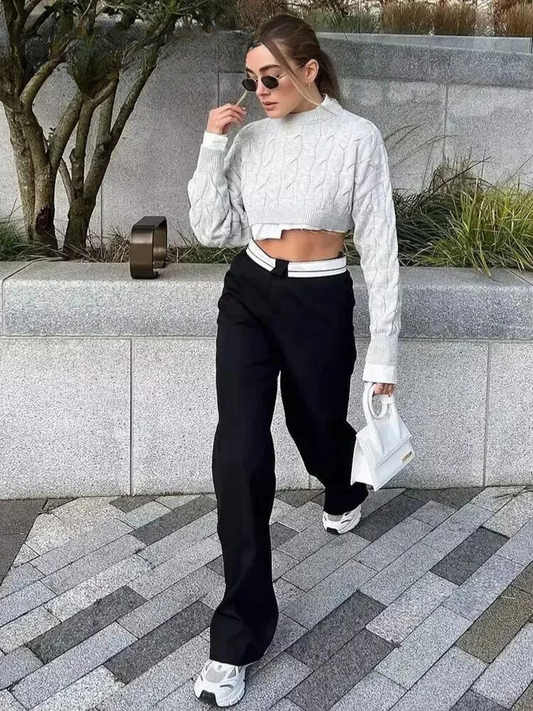 Jordyn | Trendige schwarze Modehose