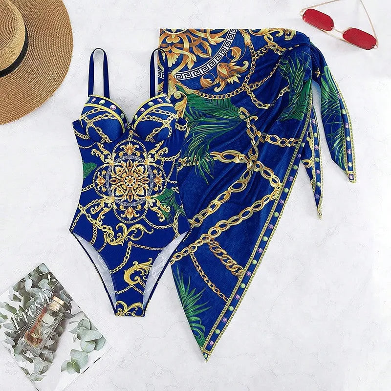 Neuina | Neue zweiteilige Frauen Bikini-Set Push-up Blumen