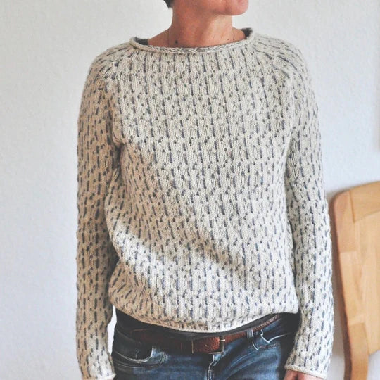Edith | Schicker Grauer Pullover mit Rundhalsausschnitt