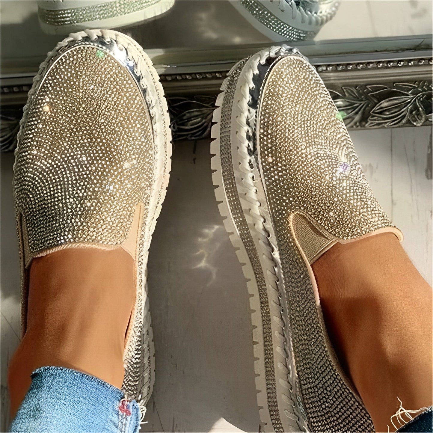 Shiane | Glitzernde Diamant-Loafer