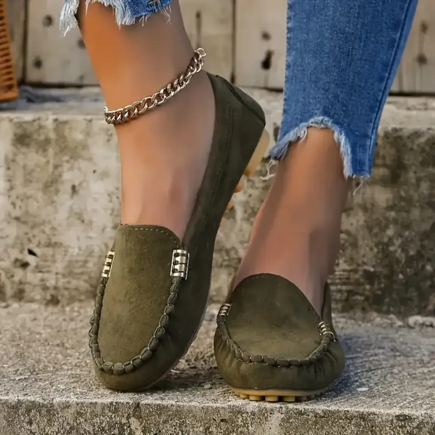 Crizelda | Metallen Dekor Loafer - Casual Slip-On Flats