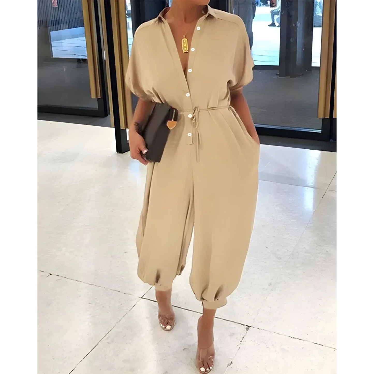 Rochelle | Vintage-Charme Jumpsuit aus Baumwollmischung in verschiedenen Farben