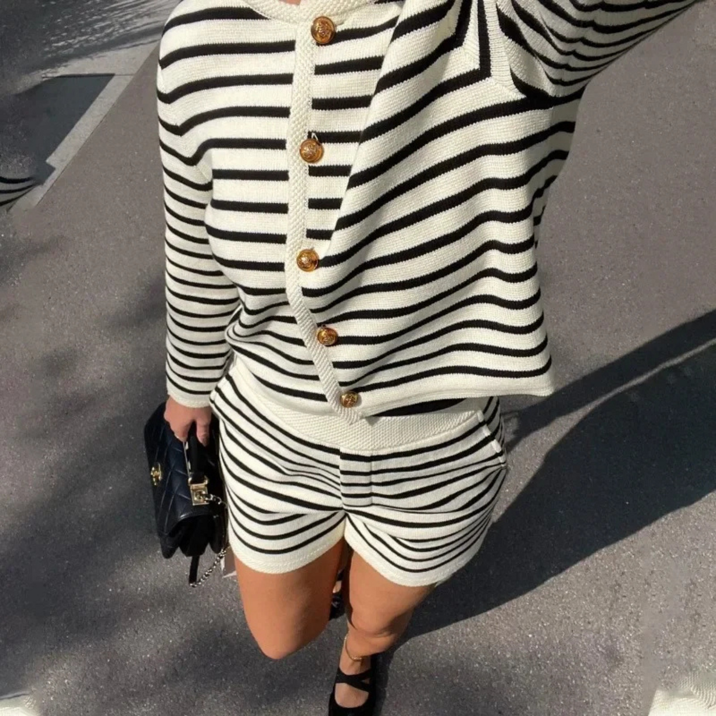 Neriss | Gestreiftes Strickset – 2-teiliges Set