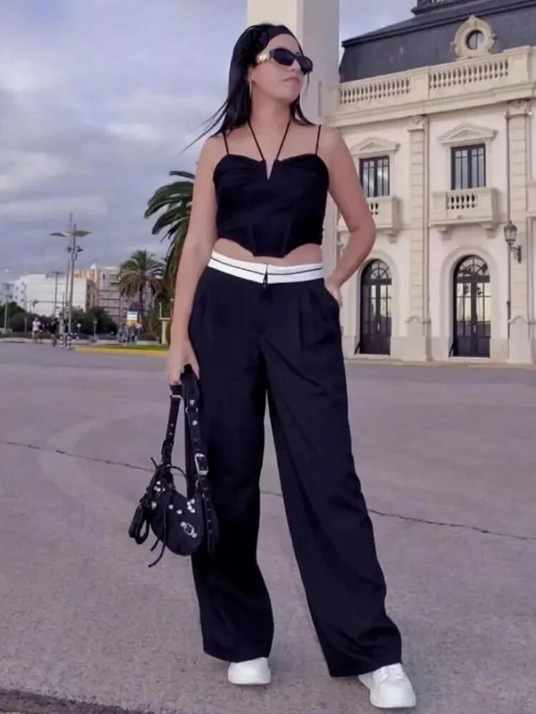 Jordyn | Trendige schwarze Modehose