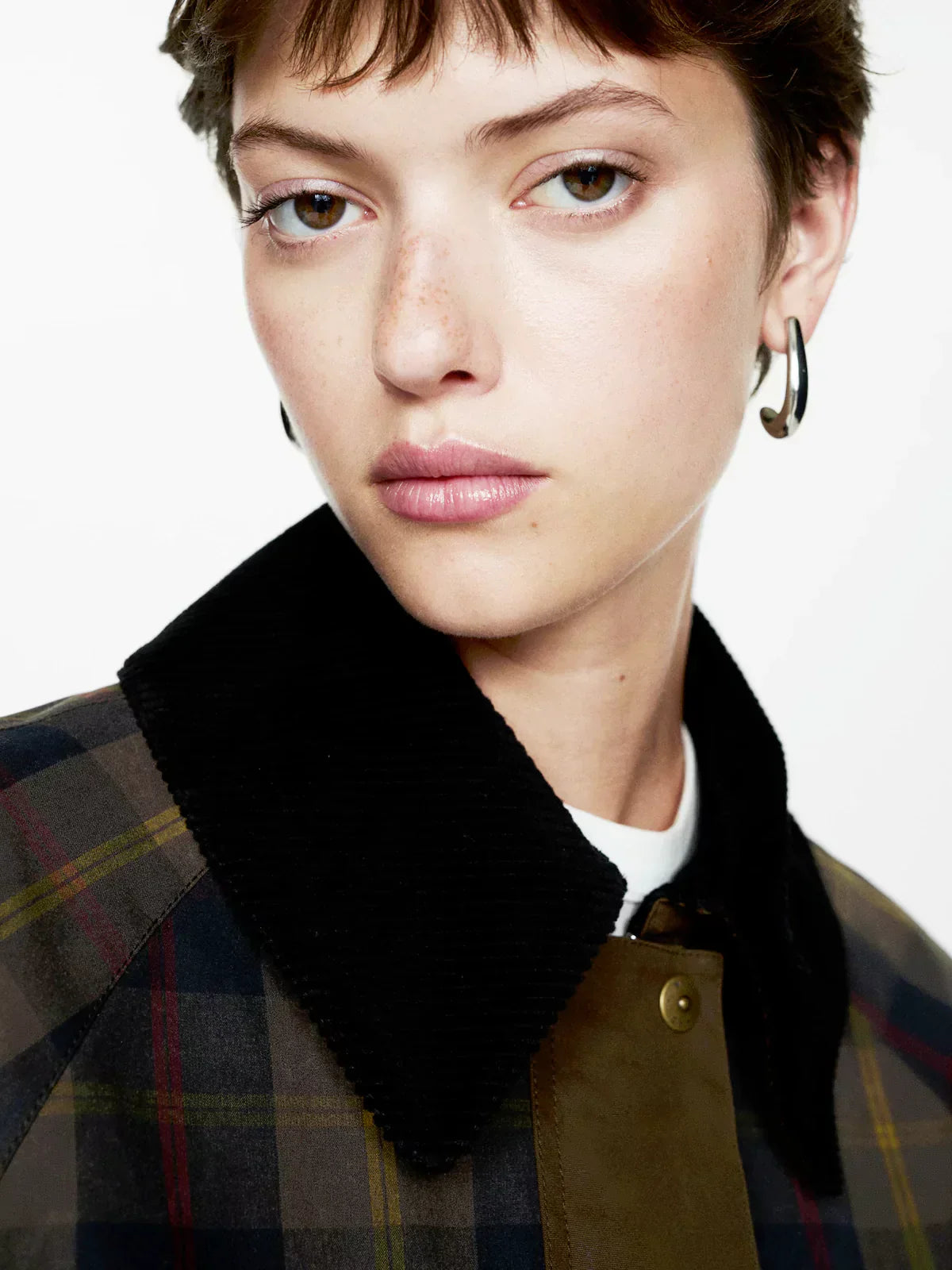 Hilina | Karierte Jacke mit Teddykragen für Damen