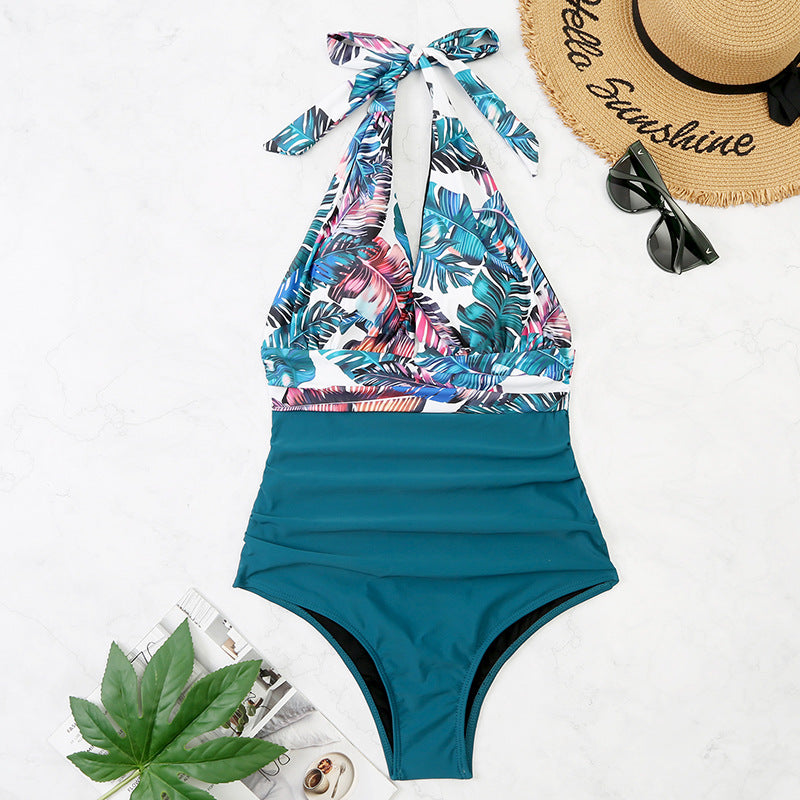Nicole | Einteiliger Halter Passender Bauch Bikini Frauen