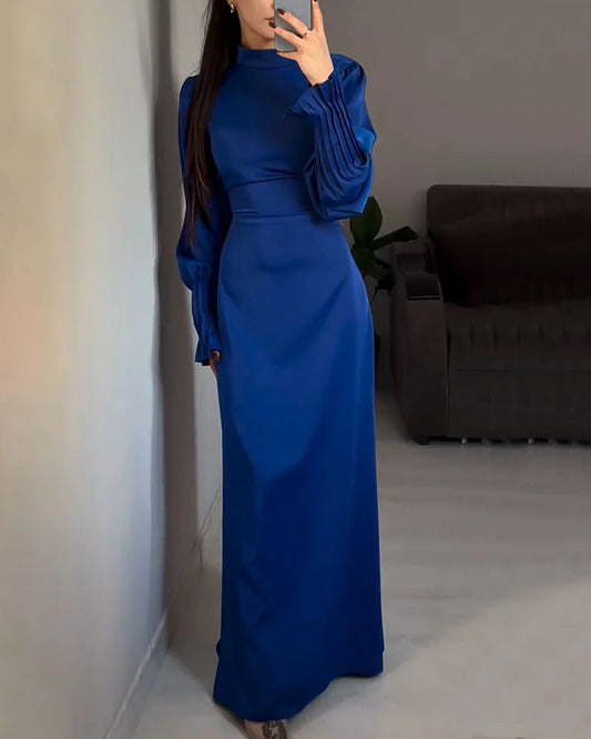 Zenaida | Elegantes Kleid mit Graffiti-Muster und Laternärmeln