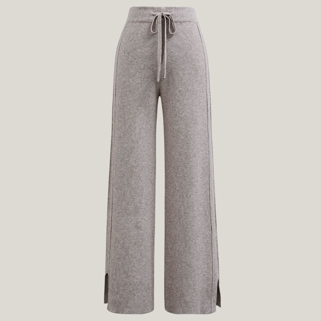 Kim | Komfortable, gestrickte Hose mit weitem Bein und Kordelzug