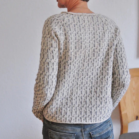 Edith | Schicker Grauer Pullover mit Rundhalsausschnitt