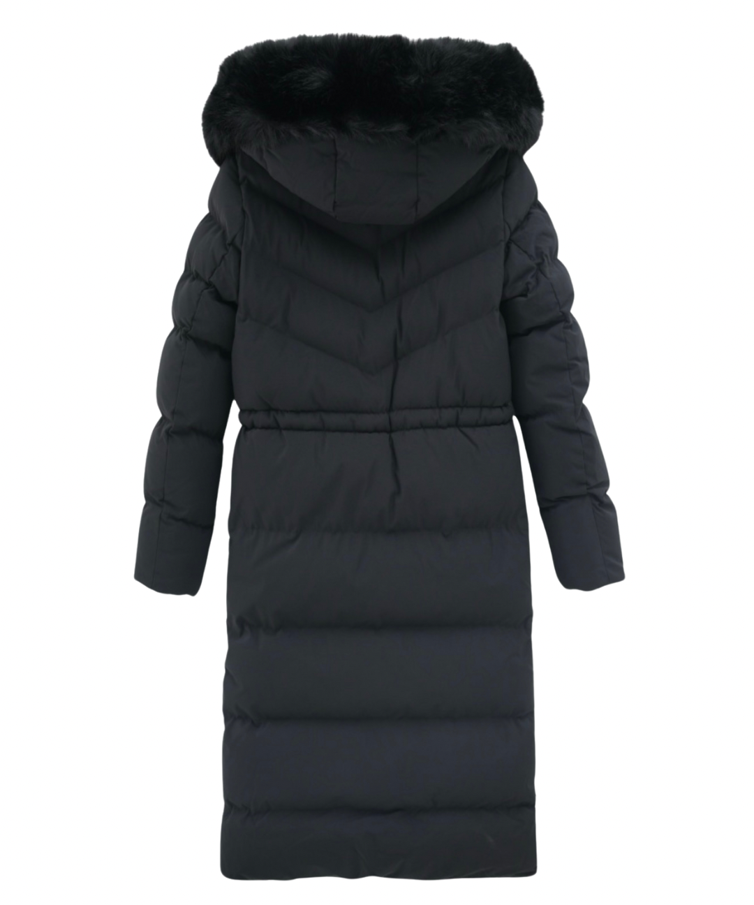 Damen Wintermantel | Lange Steppjacke | Warm Gefüttert | Kapuze mit Imitationsfell