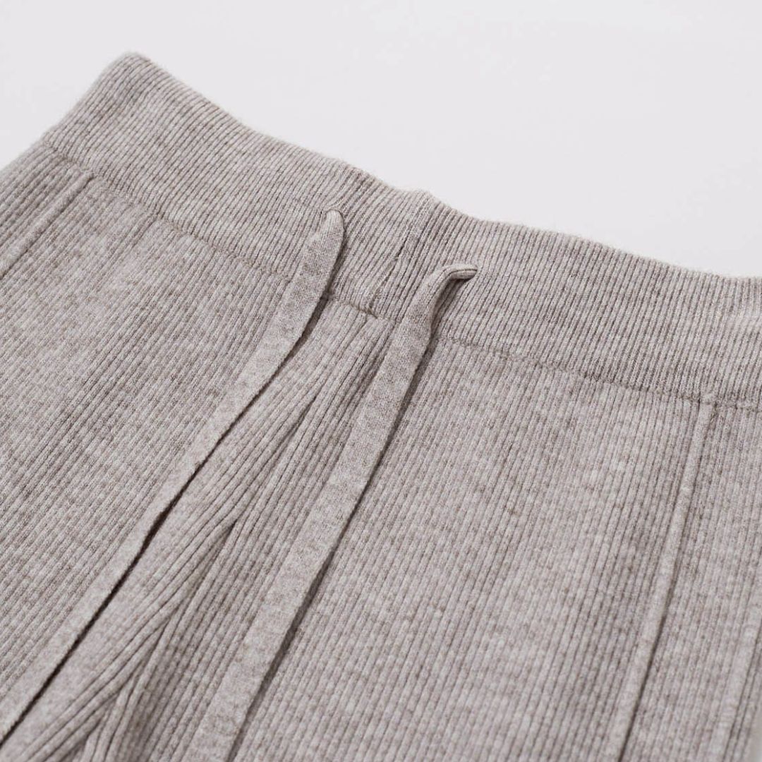 Kim | Komfortable, gestrickte Hose mit weitem Bein und Kordelzug