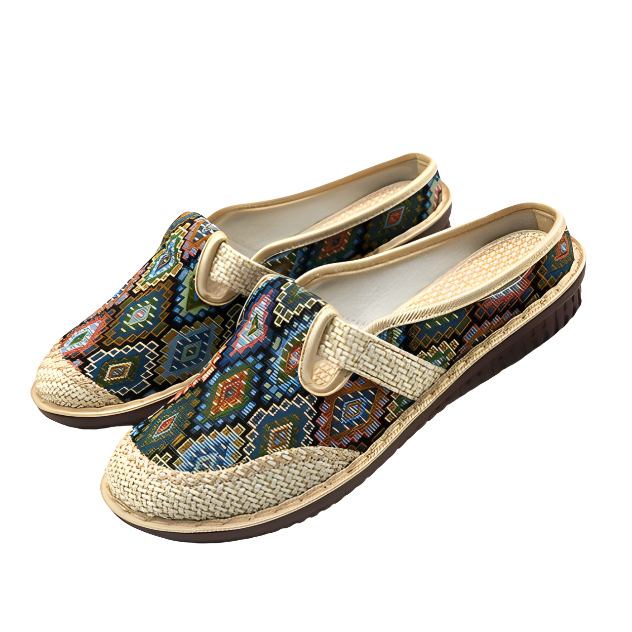 Kendra |  Sandalen aus ethnisch gewebtem Leinen