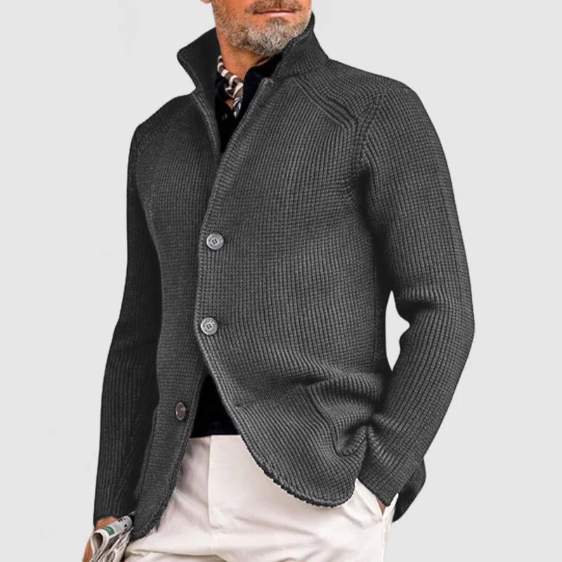 Matin | Stylischer Cardigan aus dickem Strick für Herren – Einfarbig, bequem und elegant