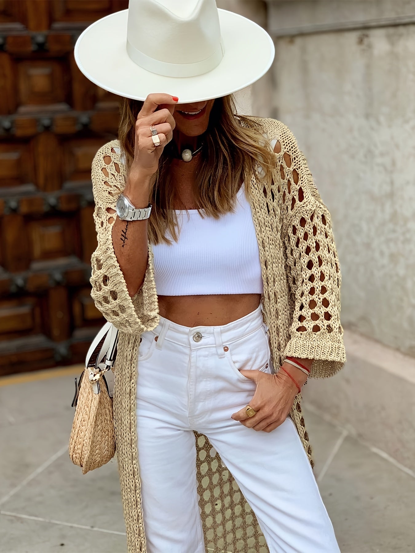 Queenzel - Gehäkelte Strickjacke