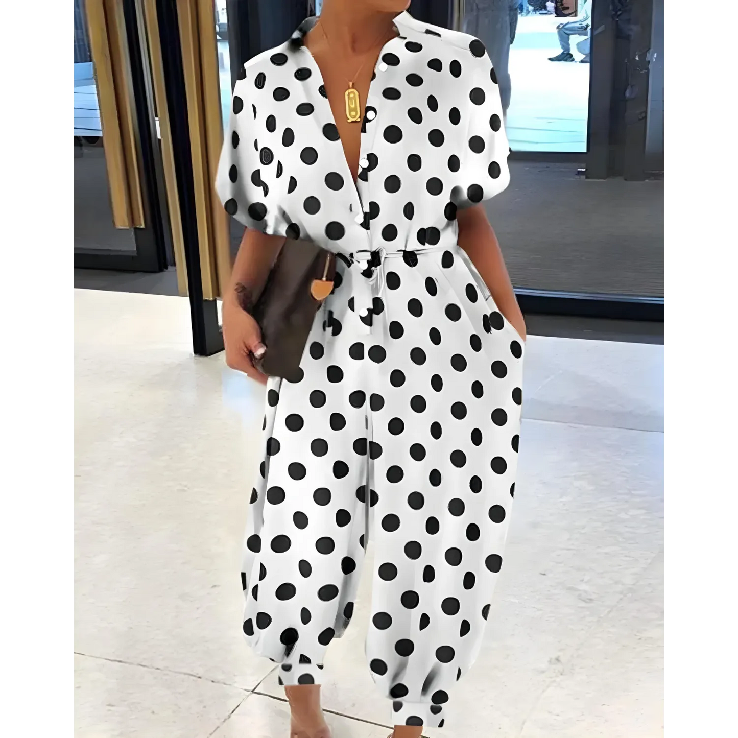 Rochelle | Vintage-Charme Jumpsuit aus Baumwollmischung in verschiedenen Farben