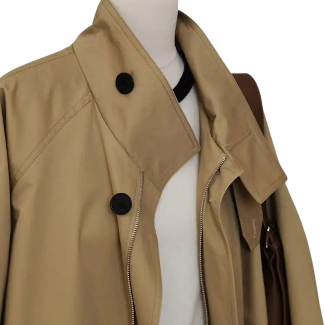 Unai | Strukturierter Trenchcoat mit asymmetrischem Reißverschluss