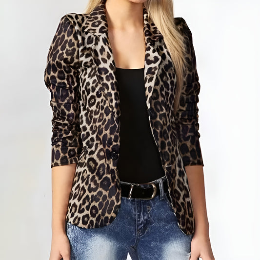 Nevaeh | Blazer mit Animal-Print und Reverskragen