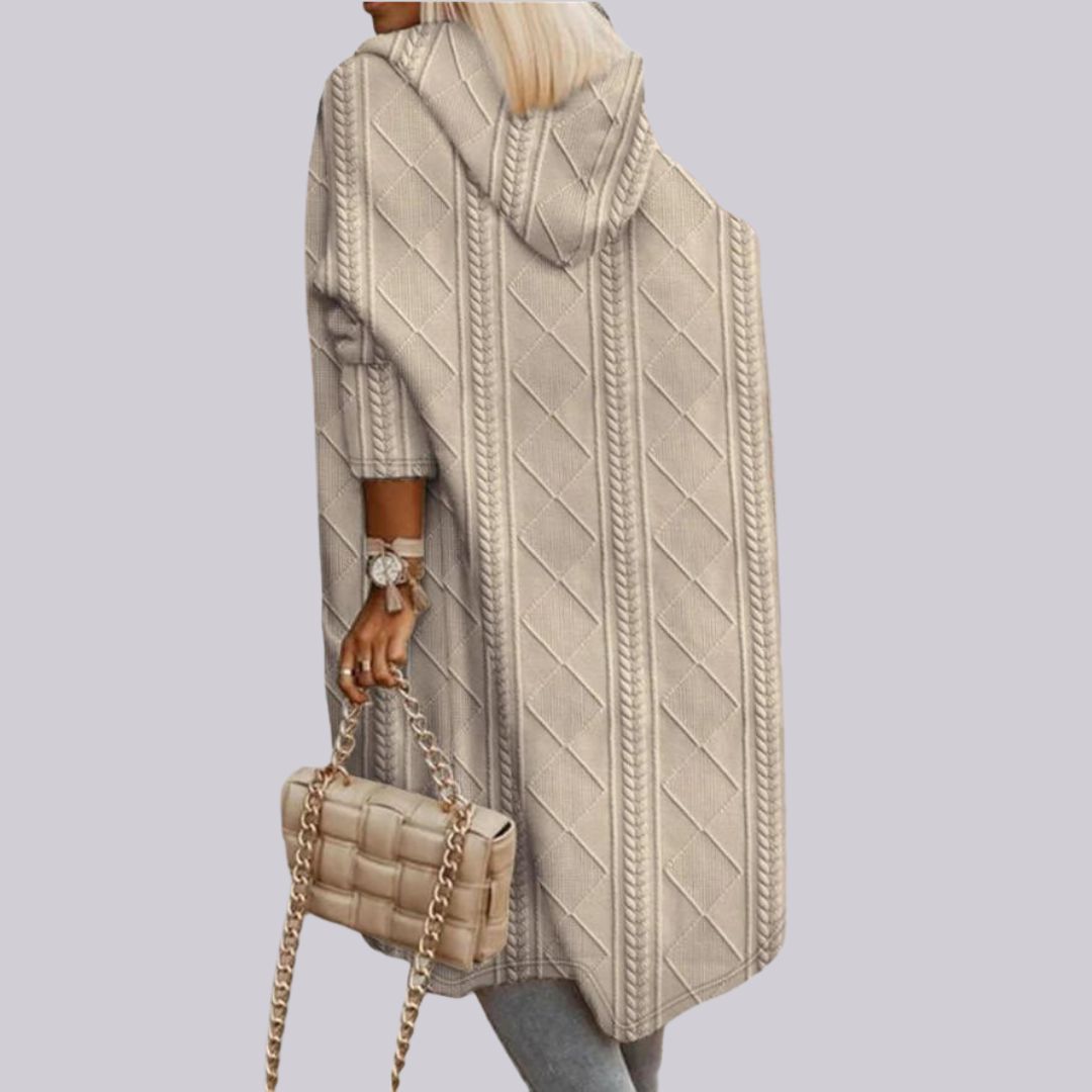 Uxue | Langer Cardigan mit Kapuze