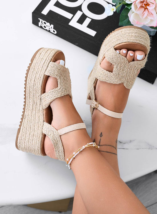 Twyla | Beige Keil-Espadrilles