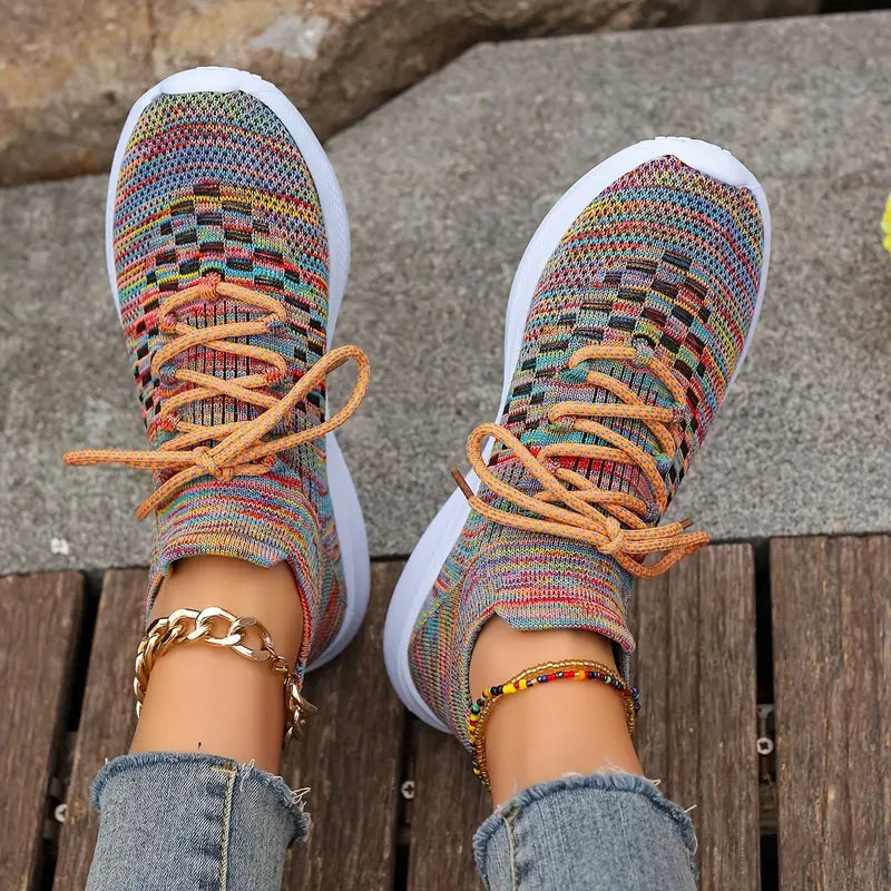 Lenka | Strickmode für Frauen Schnürsenkel-Mesh-Sneakers