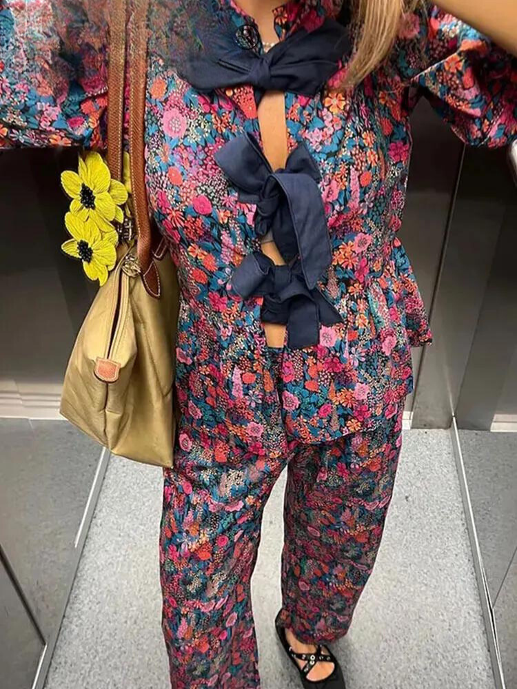 Reena | Wunderschönes blumendruck-spitzenset