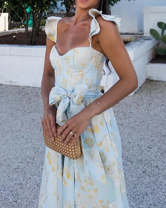 Lana | Comfy Schmetterlingsärmel bedrucktes Kleid