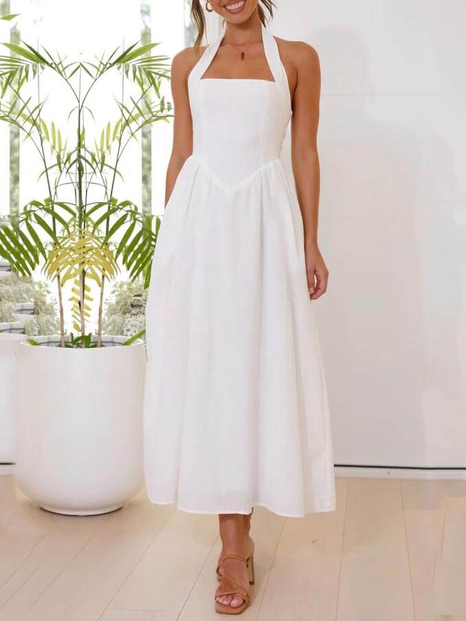 Mirah | Schwarzes Maxikleid mit Halter