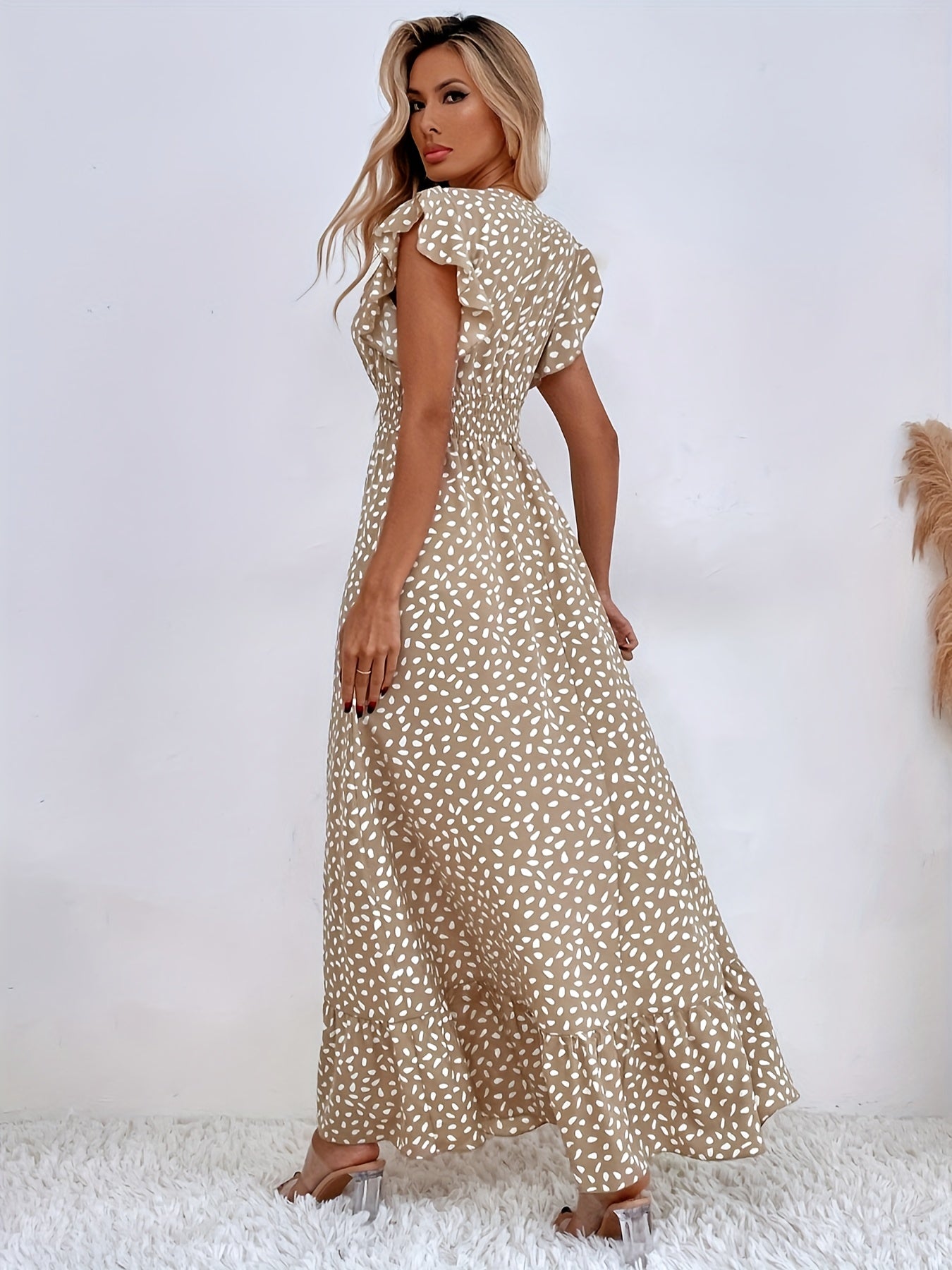 Letty | Allover Print Rüschen Kleid