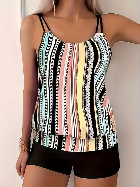 Gwyneth | Buntes Muster Tankini Top