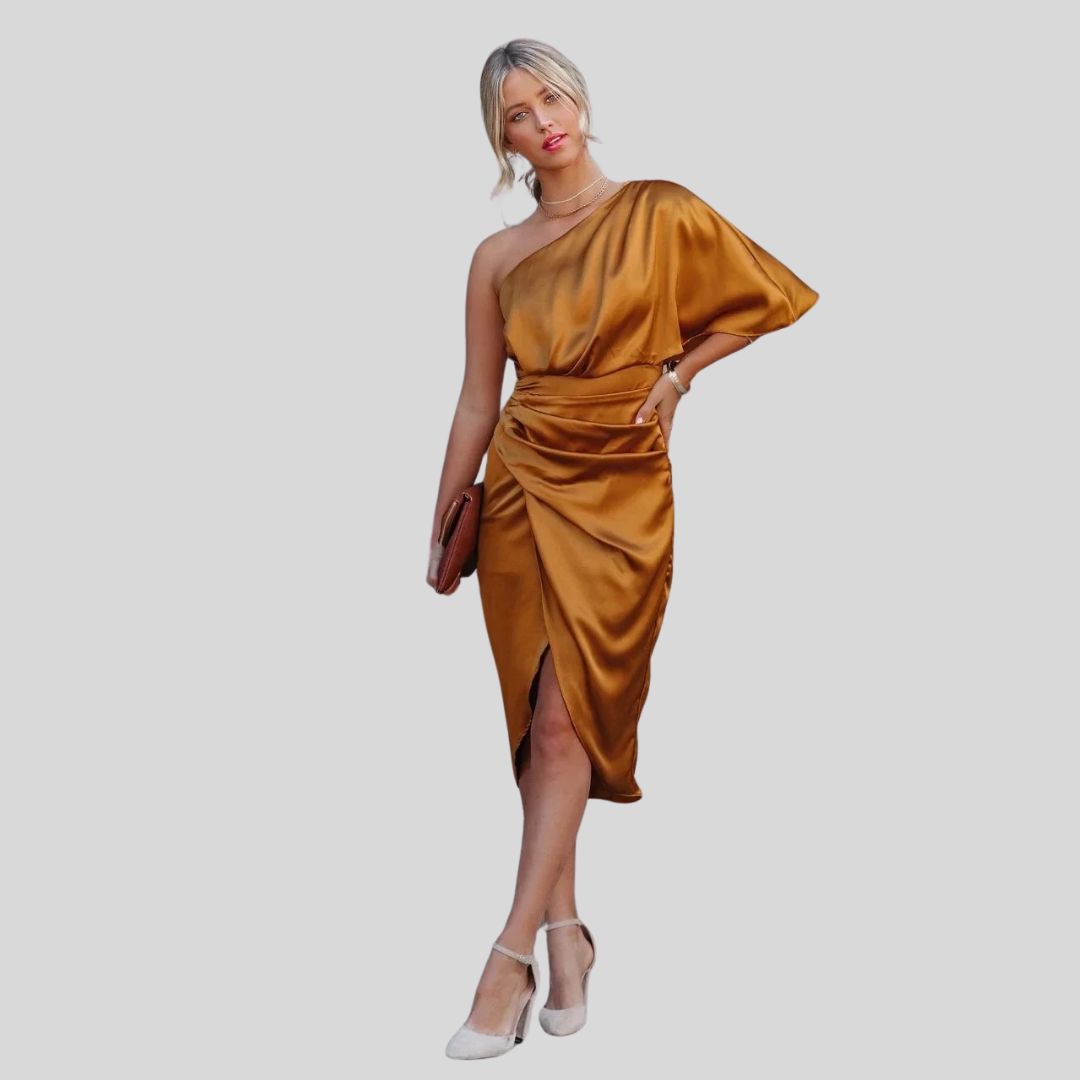 Maj | Satiniert Kleid mit einem Schulterband