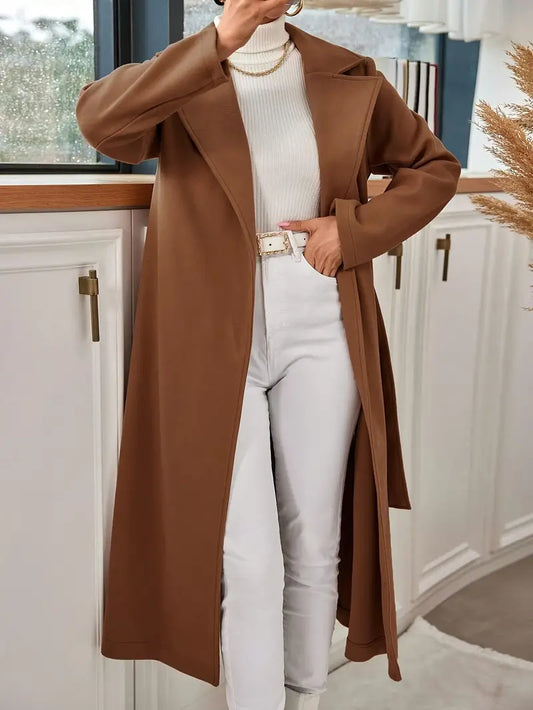 Offe | Offener Front Mantel für Frauen – Eleganter Reverskragen
