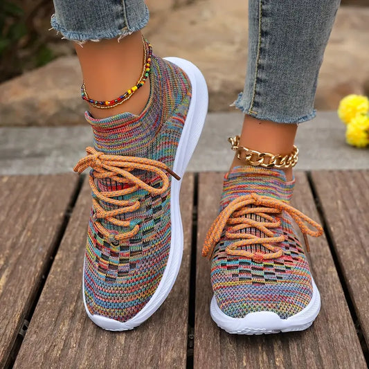 Lenka | Strickmode für Frauen Schnürsenkel-Mesh-Sneakers