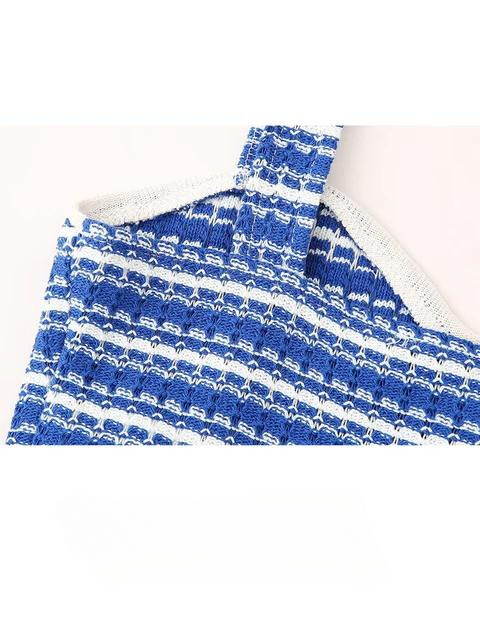 Henna | Gestricktes gestreiftes Top und kurze Hose