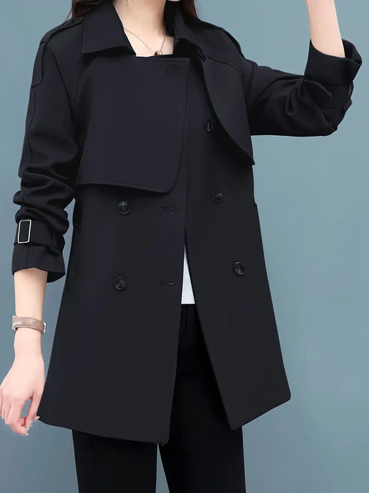 Izxi | Damen Casual Trenchcoat – Unifarbe Frühjahr Herbst 2024