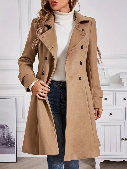 Rench | Eleganter Damen-Trenchcoat mit Gürtel – Polyester, Reverskragen
