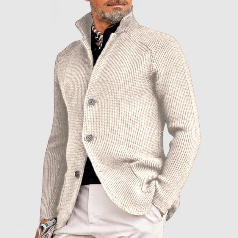 Matin | Stylischer Cardigan aus dickem Strick für Herren – Einfarbig, bequem und elegant
