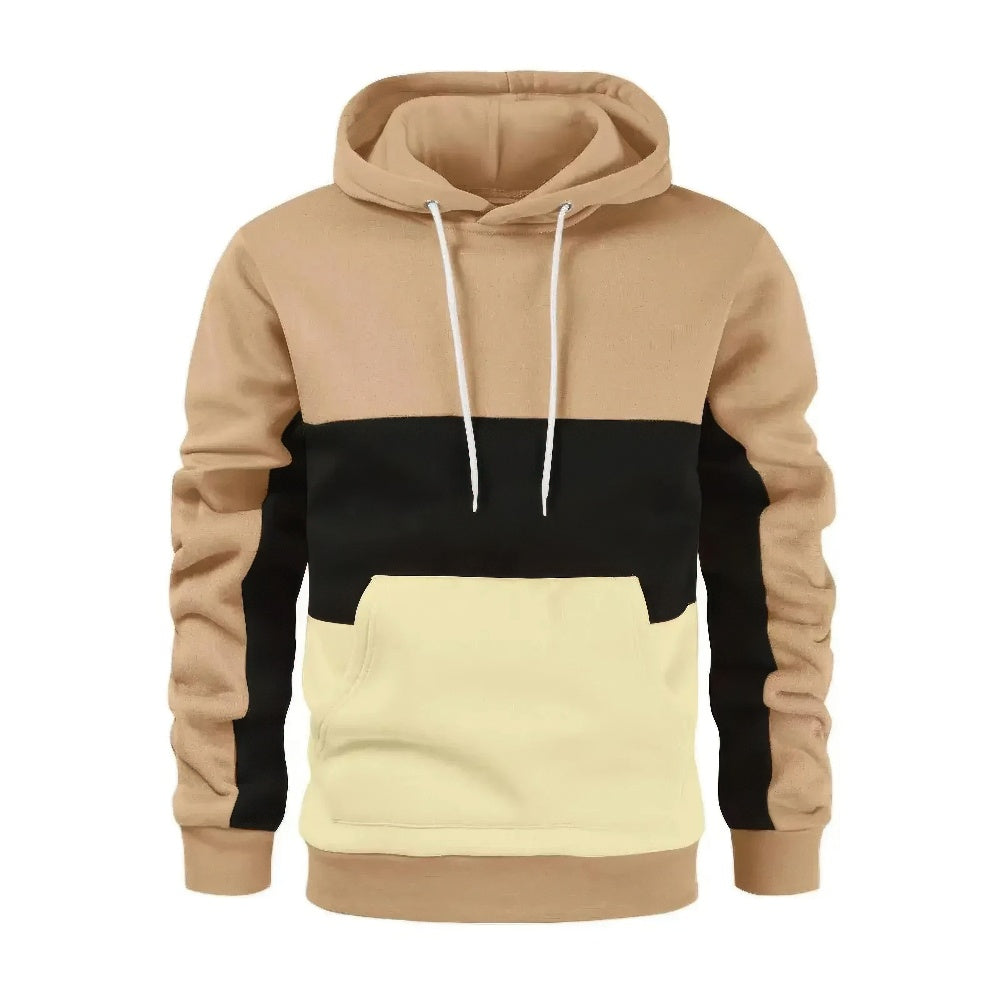 Teri | Herren Freizeit Fleece Patchwork Hoodie