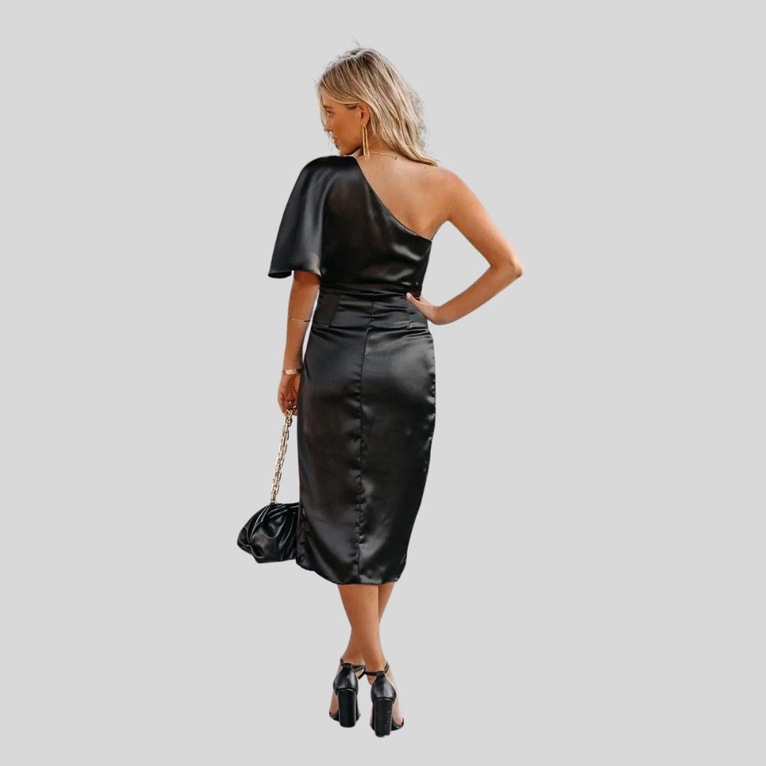 Maj | Satiniert Kleid mit einem Schulterband