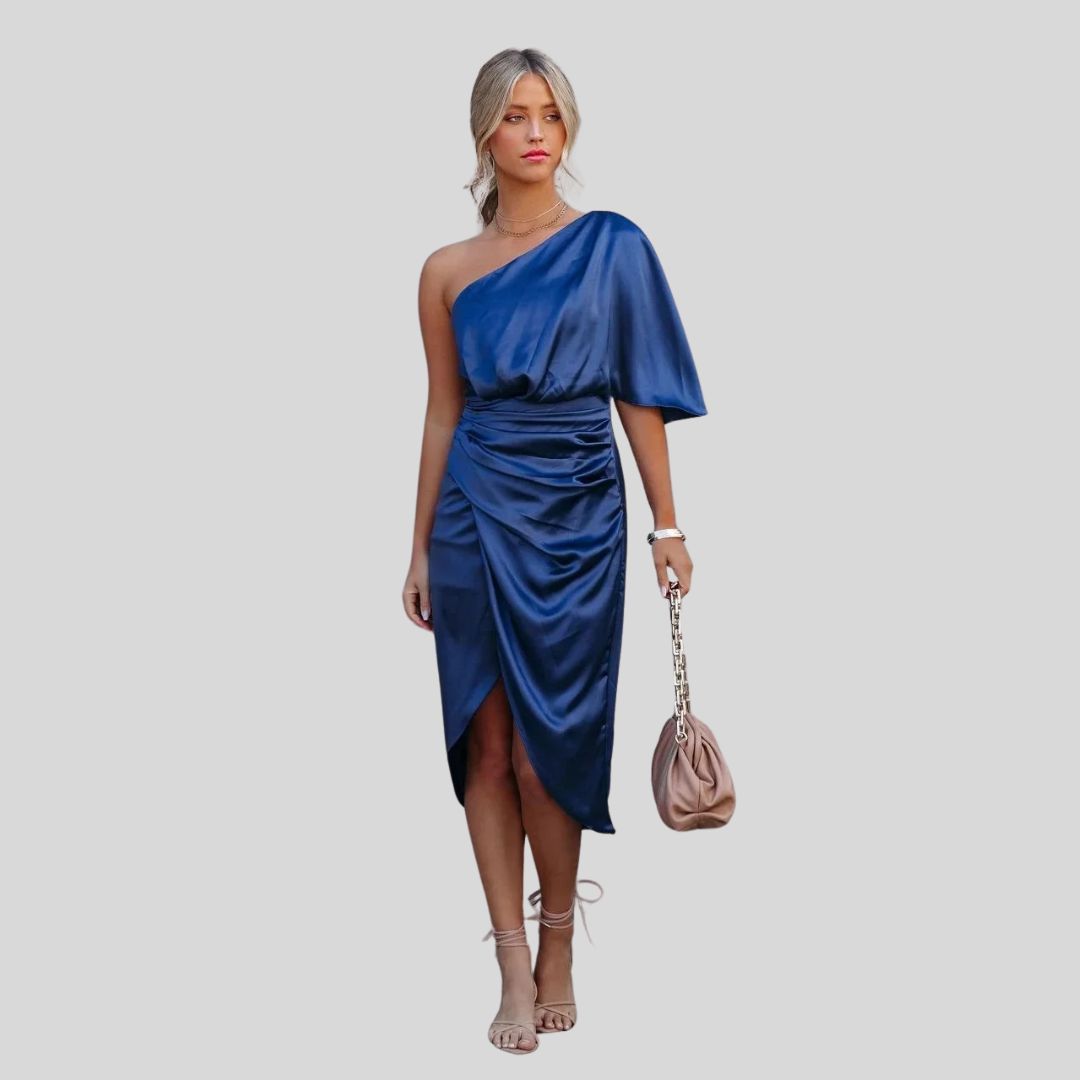 Maj | Satiniert Kleid mit einem Schulterband