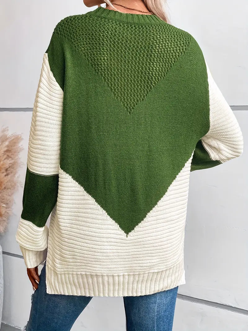 Bressa | Entspannter Pullover mit Rundhalsausschnitt und Farbblock-Design
