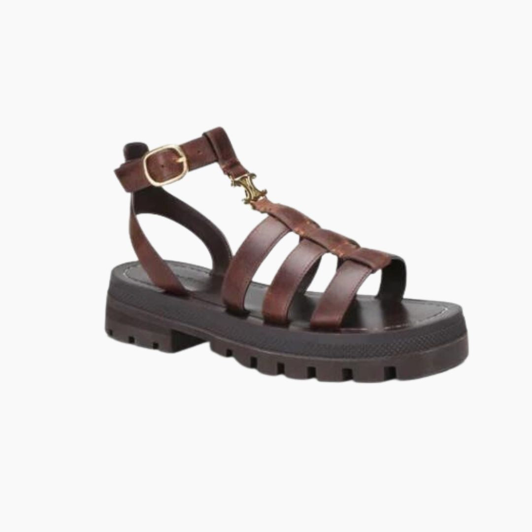 Sazzy | Elegante Sandalen mit Riemchen und goldener Akzent-Schnalle