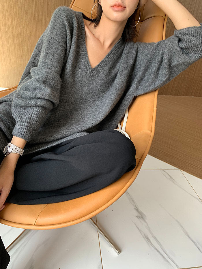 Vesna | Kaschmir-Strickpullover mit V-Ausschnitt