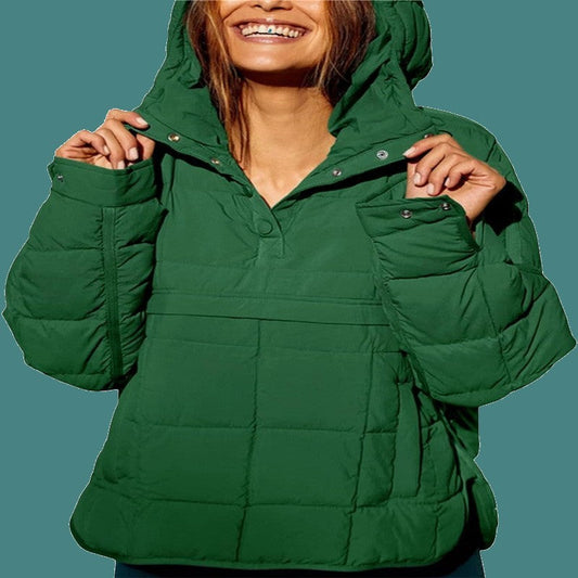 Meia | Warme Hoodie-Daunenjacke für Frauen – Dick und Baumwollgepolstert