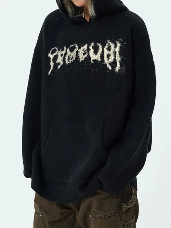 Janie | Kapuzenpullover mit Totenkopf-Jacquardmuster